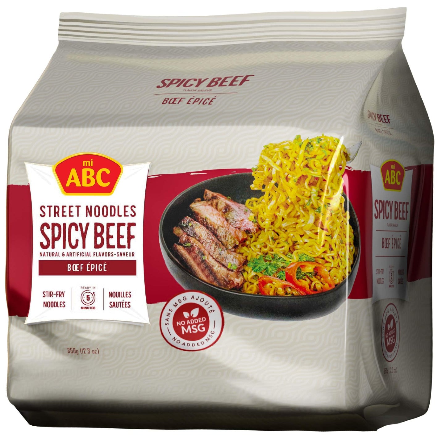 ABC Spicy Beef Stir Fry Street Noodles (Pack of 32) Hot and Spicy Beef Flavored Instant Ramen Noodles - No MSG, Halal