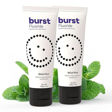Burst Toothpaste With Cavity Fighting Fluoride - Whitening Toothpaste For Stain Removal - Sensitive Toothpaste With Xylitol - Ve