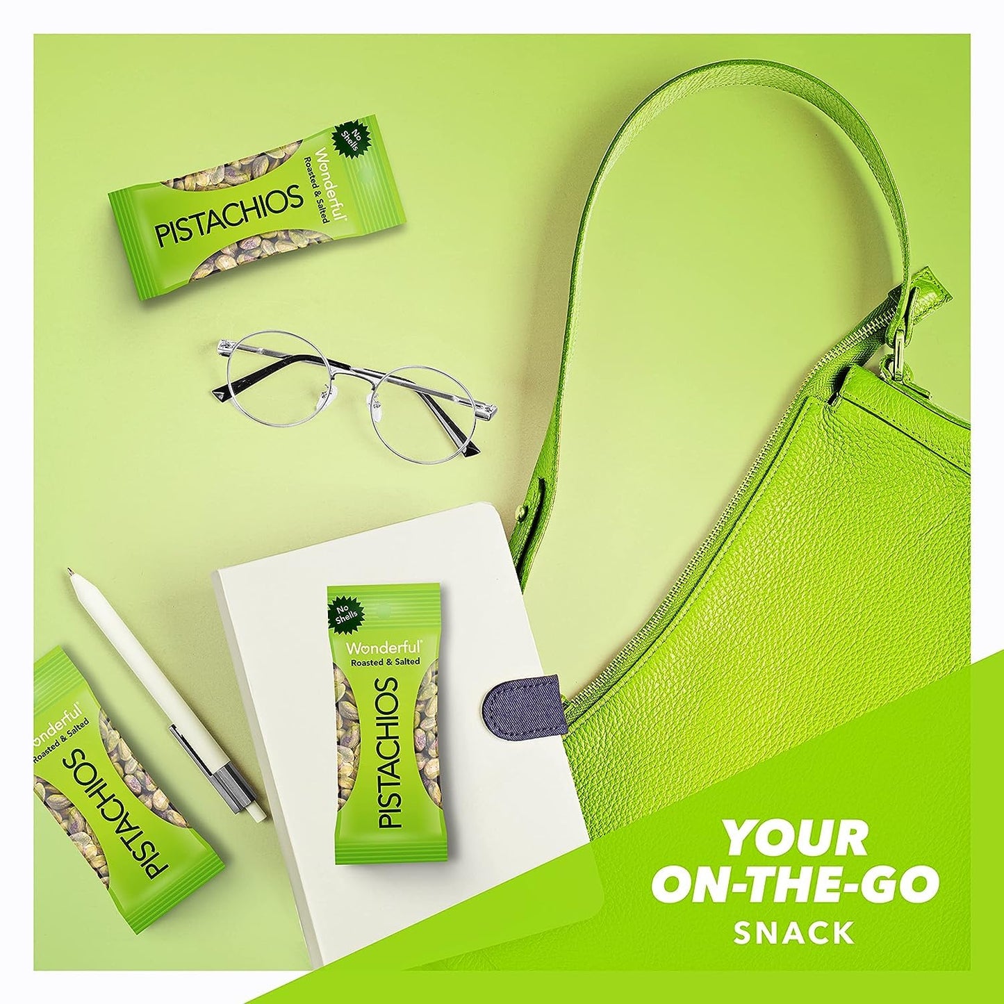 Wonderful Pistachios No Shells Roasted and Salted Nuts, 0.75 Ounce (Pack of 9)