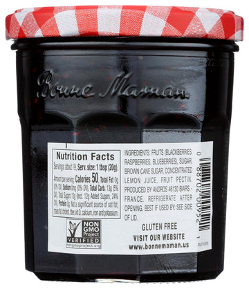 Bonne Maman Mixed Berry Preserves, 13 oz Glass Jars, Non-GMO, Pack of 4