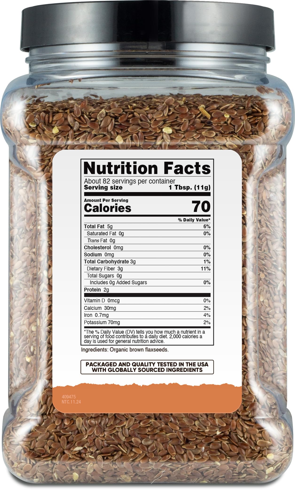 Nutricost Pantry Organic Flaxseeds (2 Pounds) - Whole Brown Flaxseeds Vegan GMO-Free Gluten-Free