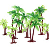 Jovitec 16 Pieces Green Palm Tree Cupcake Topper With Coconuts Cake Topper For Cake Decorations (3.15 Inch-14 Pieces, 5.5 Inch-2