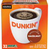 Dunkin Hazelnut Flavored Coffee, 32 Keurig K-Cup Pods