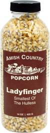 Amish Country Popcorn | 14 oz Bottle | Ladyfinger Popcorn Kernels | Old Fashioned, Non-GMO and Gluten Free (14 oz Bottle)