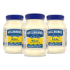 Hellmann's Real Mayonnaise, Gluten Free, Made with 100% Cage-Free Eggs, 30 Fl Oz, Pack of 3