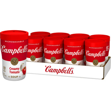 Campbell'S Sipping Soup, Creamy Tomato Soup, 11.1 Oz Microwavable Cup (Case Of 8)