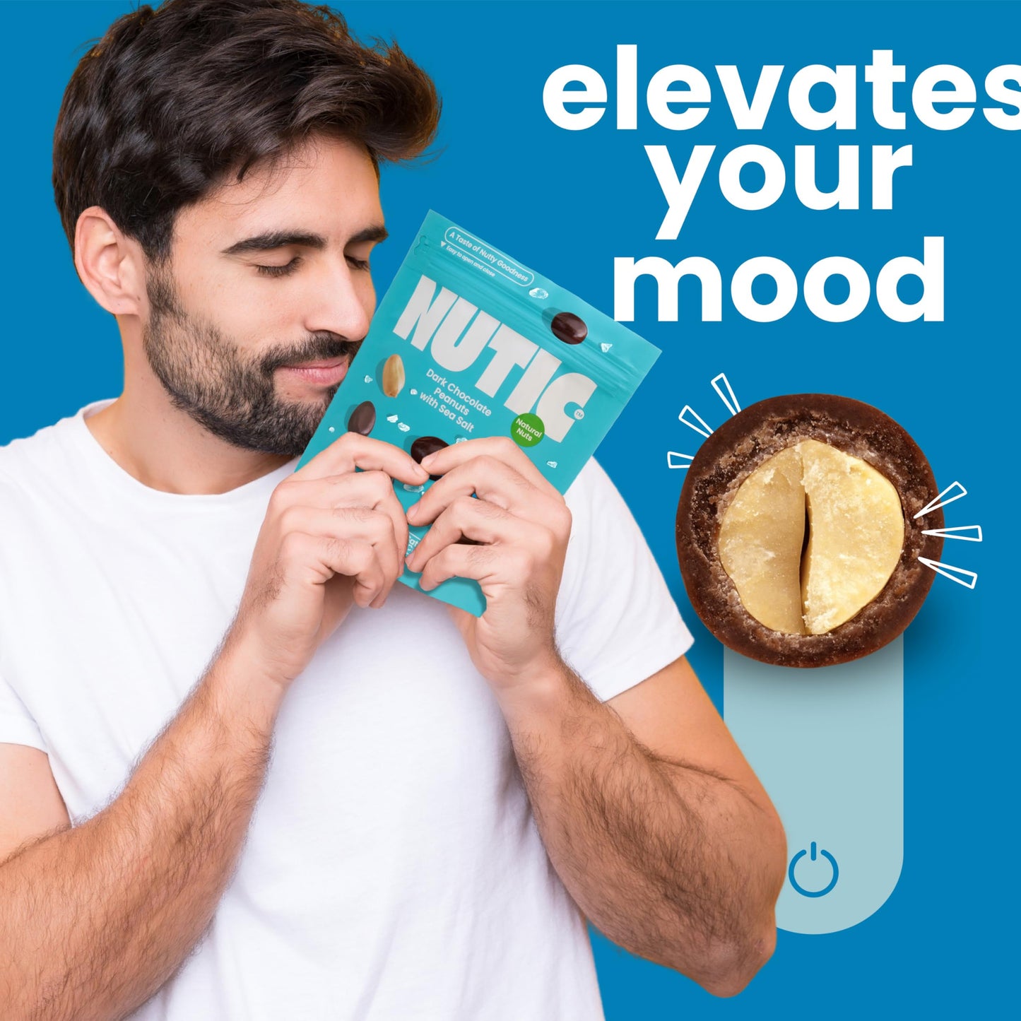 Nutic Sea Salt Dark Chocolate Covered Peanuts - 2 Lb. Luxurious Gourmet Snack Ideal For Dark Chocolate, Almond & Cashew Lovers,