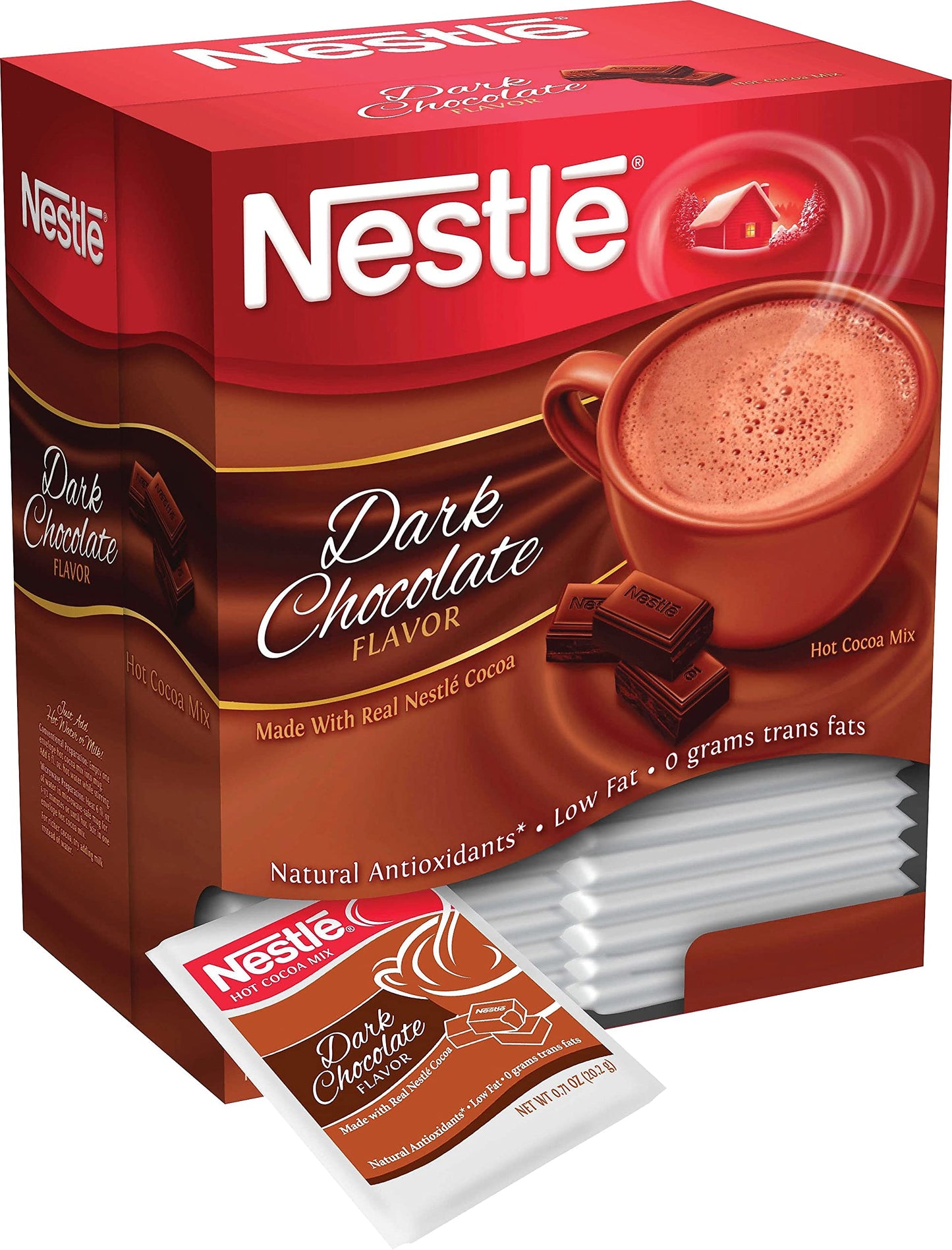 Nestl Hot Cocoa Mix, Dark Chocolate, 0.71 Oz, 50/Box