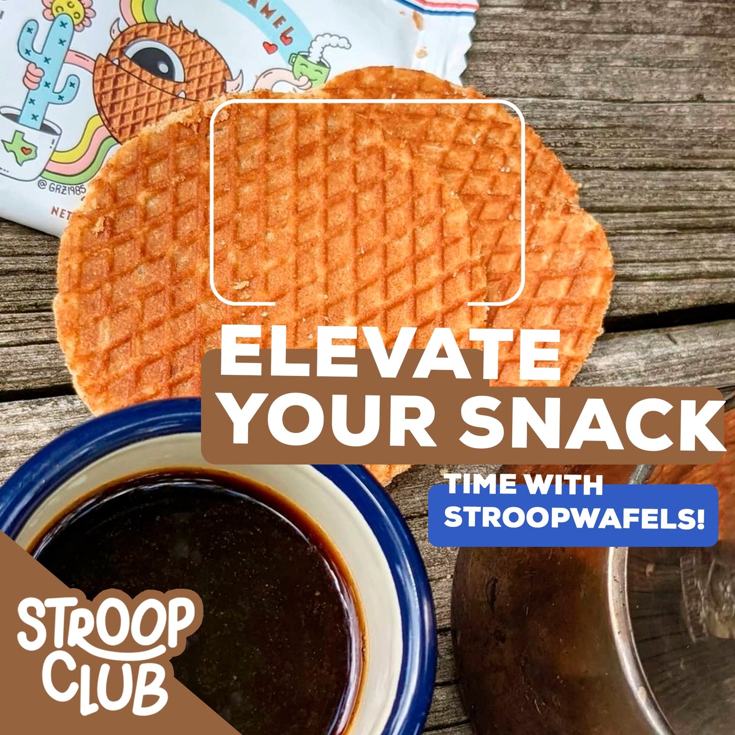 Stroop Club Coffee Infused Organic Stroopwafel Caramel Treats | Vegan, Plant-Based And Dutch-Approved Indulgence - 24 Vegan Waff