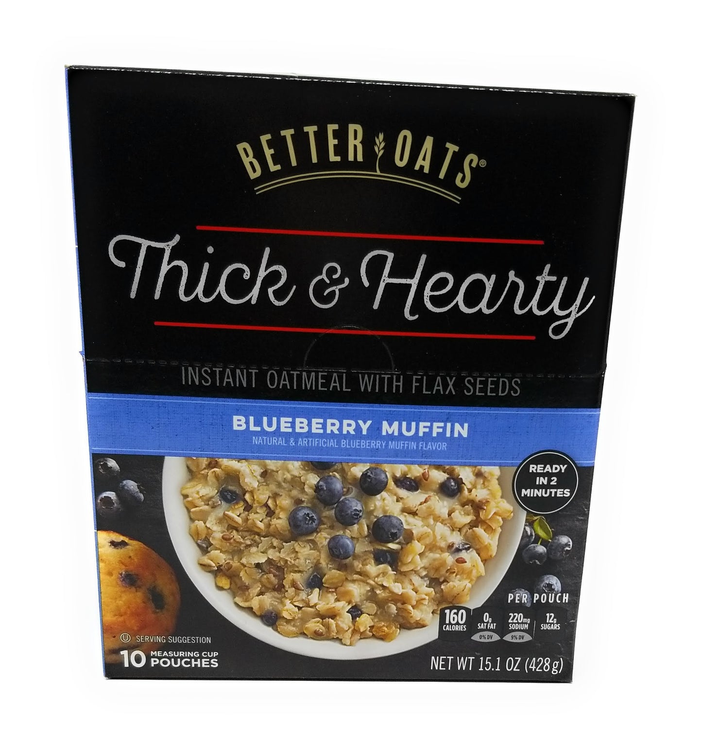 Better Oats, Blueberry Muffin Instant Oats, 15.1oz Box (Pack of 3)