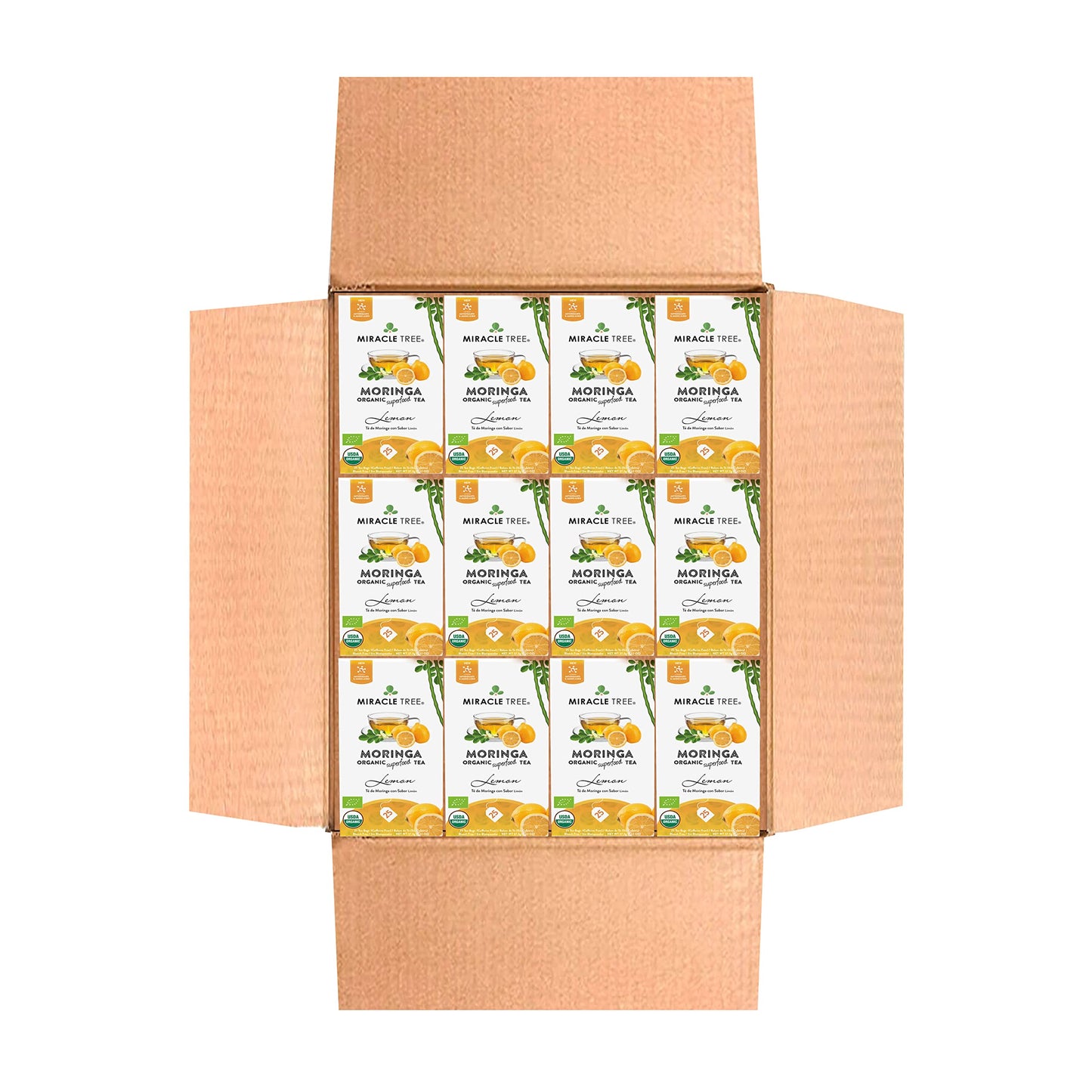 Effectivetree - 12 Count Of Organic Moringa Superfood Tea 25 Individually Sealed Tea Bags Lemon (Keto Detox Energy/Immunity Booster Vegan Gluten-Free Organic Non-Gmo Energy Blend-Free)