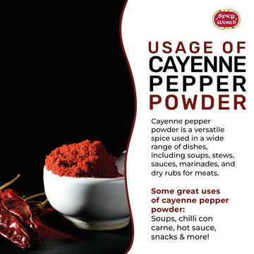 Spicy World Cayenne Pepper Powder Ground Chili Pepper 10 Pound Bulk Bag - 40K Shu, Hot Chilli Powder