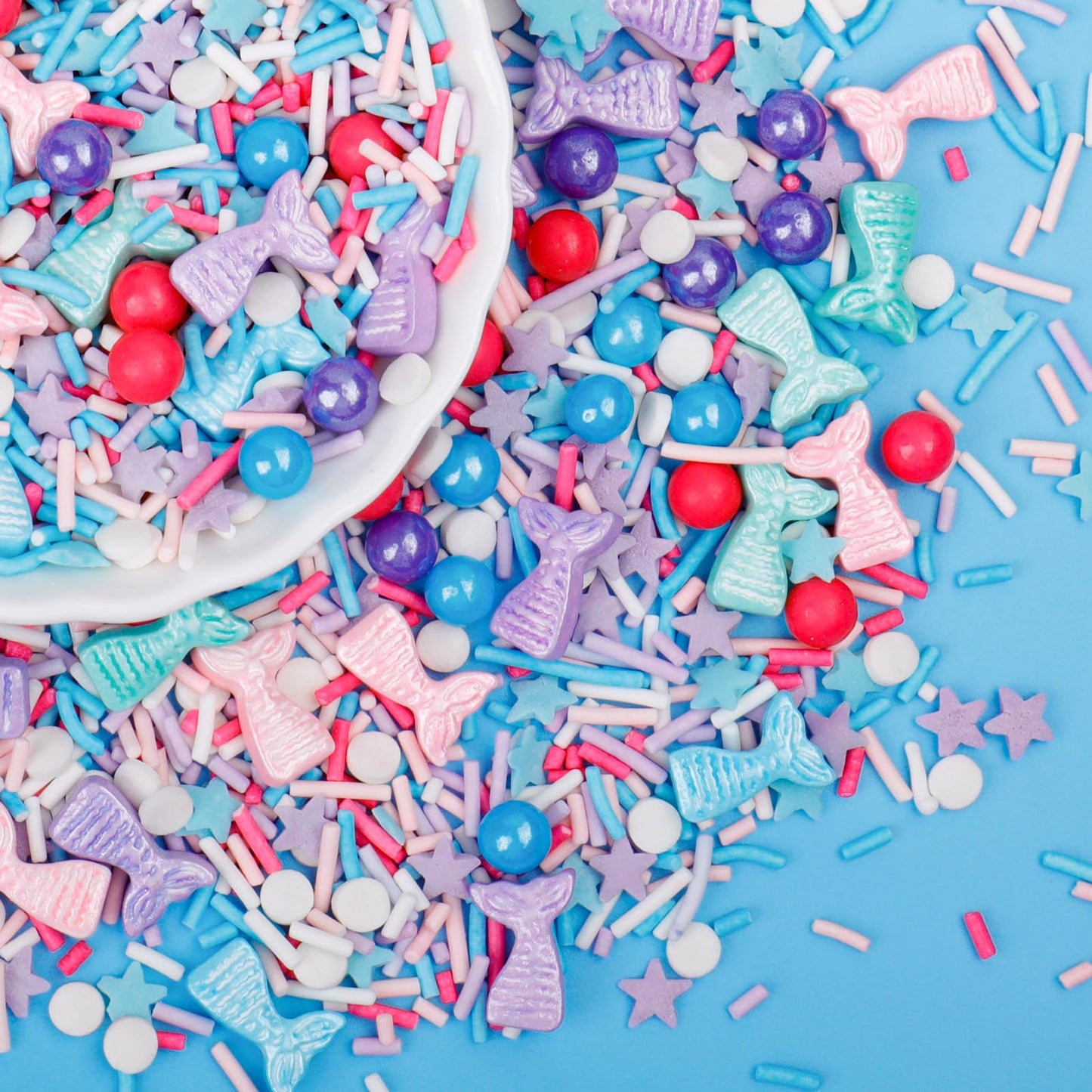 Mermaid Sprinkles For Cake Decorating Mermaid Jimmies Confetti & Pearl Sugar Mix For Cupcakes Ice Cream Cookies And Donuts Toppings
