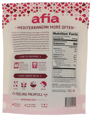 Afia Garlic & Herb Falafel, 9 OZ
