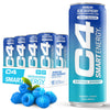 Cellucor C4 Smart Energy Drink - Boost Focus & Energy, 200mg Caffeine, Blue Raspberry, 12 Fl Oz (Pack of 12)