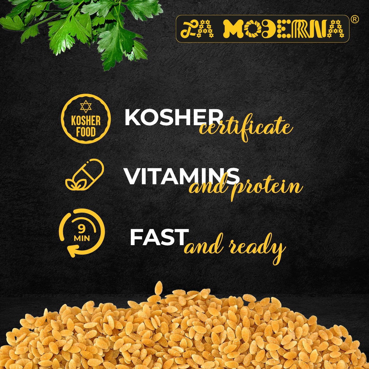 La Moderna, Semilla De Melón, Pasta, Hecha Con Sémola De Trigo Durum, Enriquecida Con Vitaminas, 7 Oz, Pack De 20