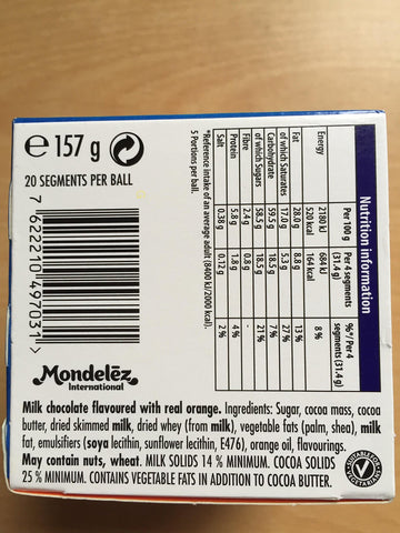 Terry'S Milk Chocolate Orange 157G