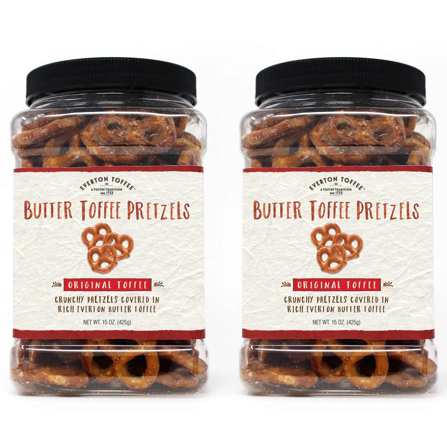 Everton Toffee Roasted Cashew & Original Flavor Butter Toffee Pretzels, Sweet & Salty Gourmet Pretzel Snack, Small Batch Made &
