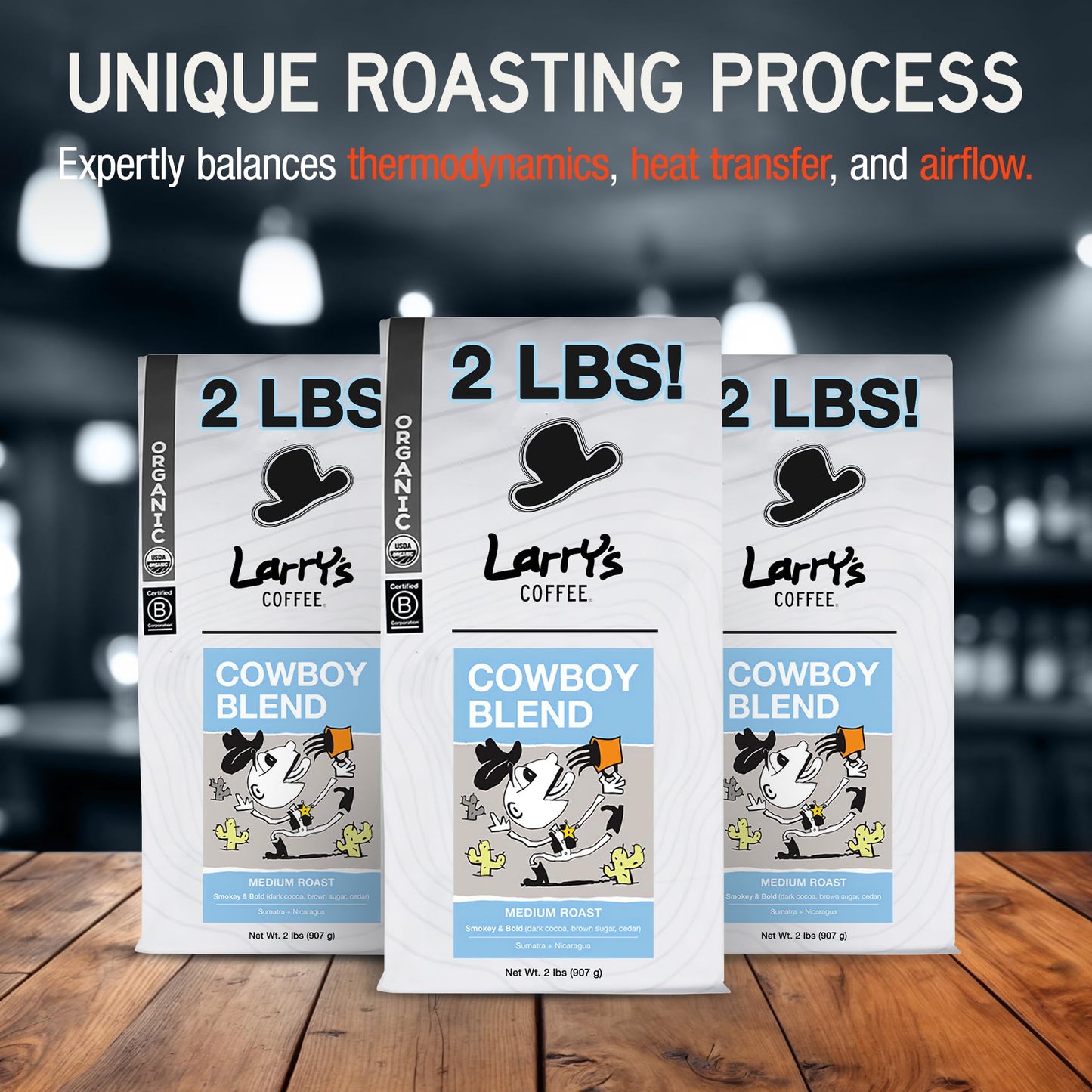 Larry'S Coffee Cowboy Blend - Whole Bean 2 Pound