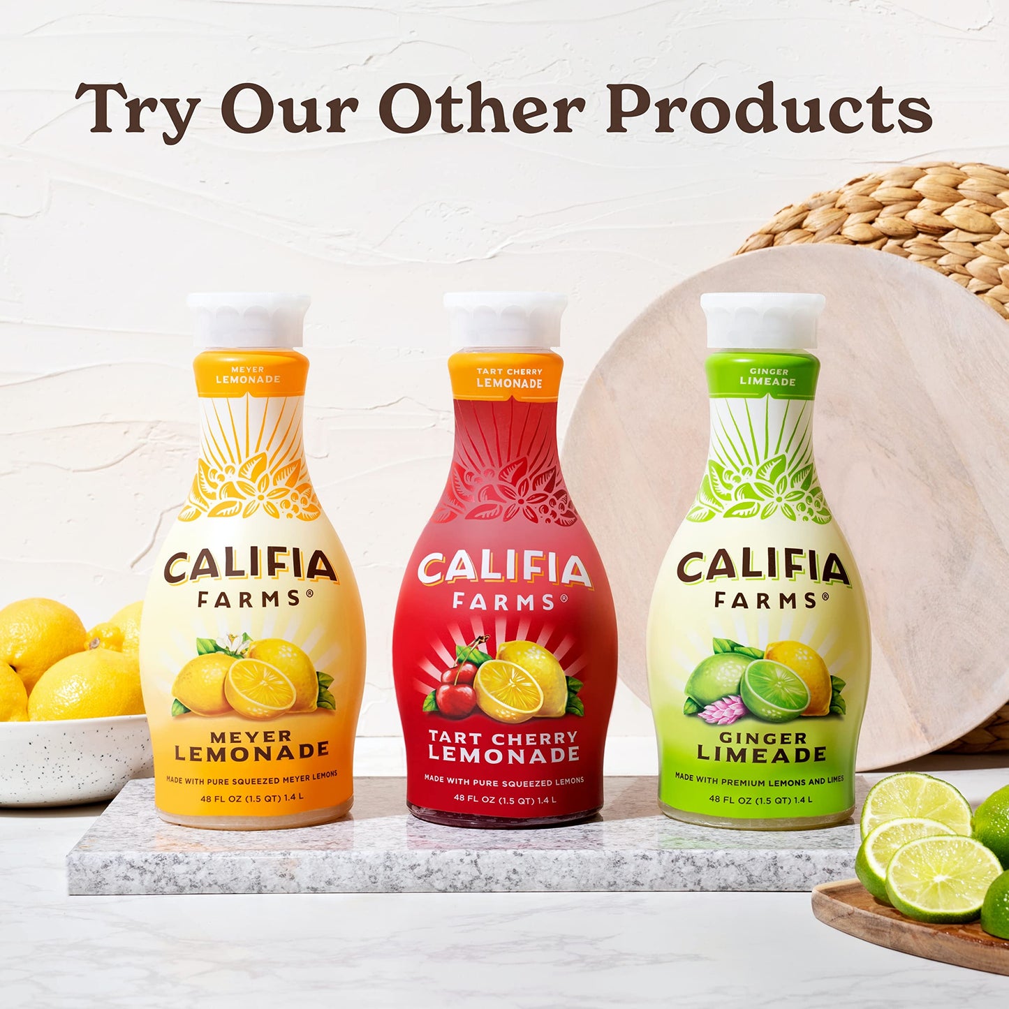 Califia Farms - Ginger Limeade Juice, 48 Oz | Homestyle All Natural | Fruit Beverage | Pure Squeezed | Vitamin C | Vegan | Bpa-F