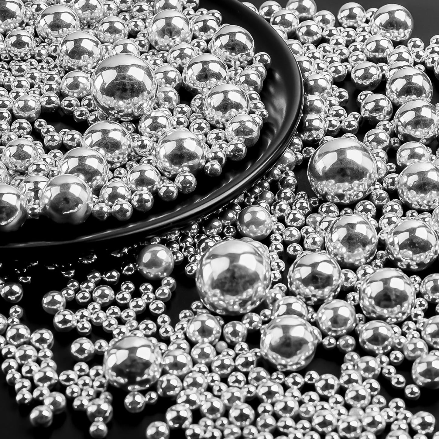 Silver Sprinkles For Cake Decorating Pearl Sugar In Mix Sizes 130G/4.6Oz Baking Cupcakes Donuts Macarons Baking Toppings Wedding Celebration Birthday Party Supplies