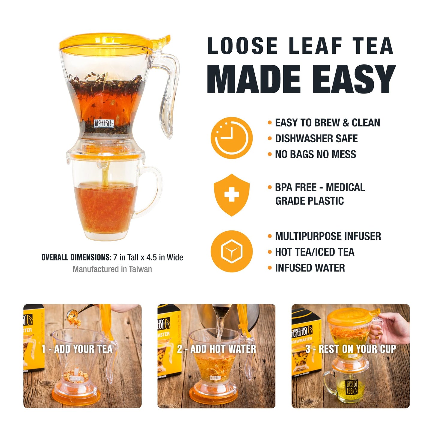 Tiesta Tea - Maui Mango Tin & Infuser Starter Set | Loose Leaf | Premium Herbal Blend | Non-Caffeinated Hot & Iced | 6Oz Refilla