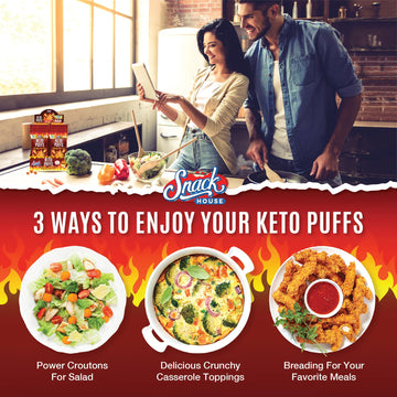 Flamin Hot High Protein Puffs, Healthy Snack Food For Adults & Kids, Low Carb Diet & Keto Friendly Snack, Cheese Puffs-Gluten &