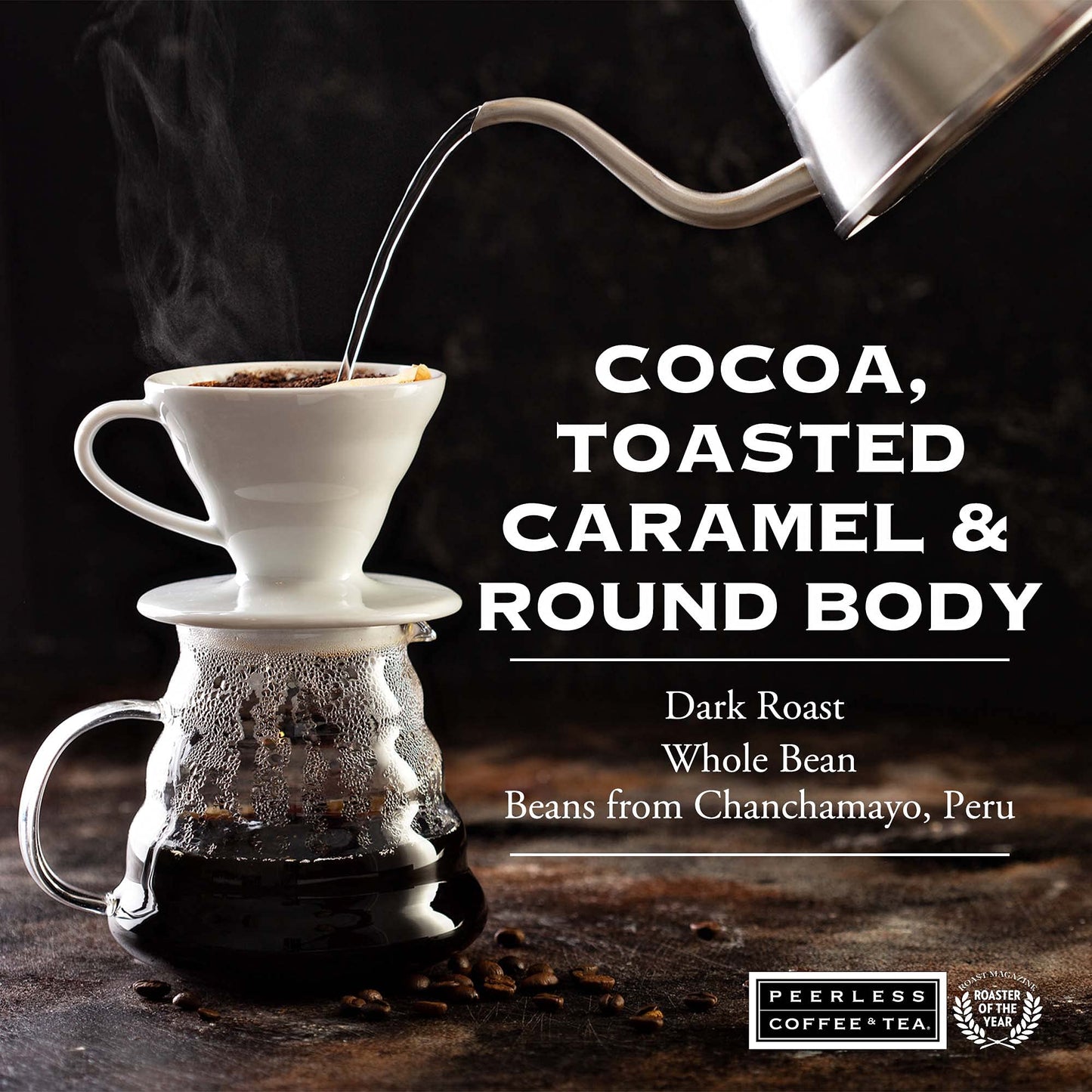 Peerless Organic Dark Roast Whole Bean Coffee (2 Lb.) - Direct Trade Organic French Roast, Made From 100% Arabica Beans From Per