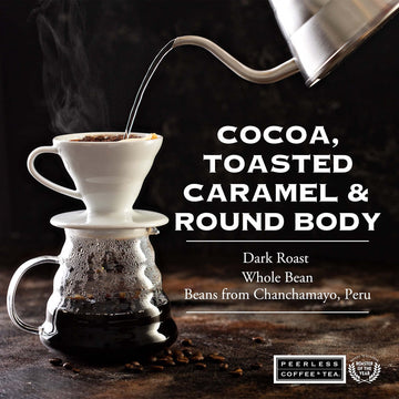 Peerless Organic Dark Roast Whole Bean Coffee (2 Lb.) - Direct Trade Organic French Roast, Made From 100% Arabica Beans From Per