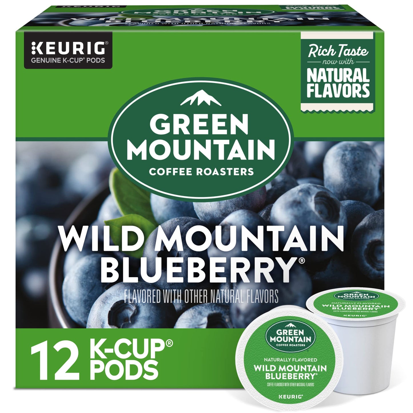 Green Mountain Coffee Roasters Wild Mountain Blueberry Keurig Single-Serve K-Cup Pods, Light Roast Coffee, 72 Count