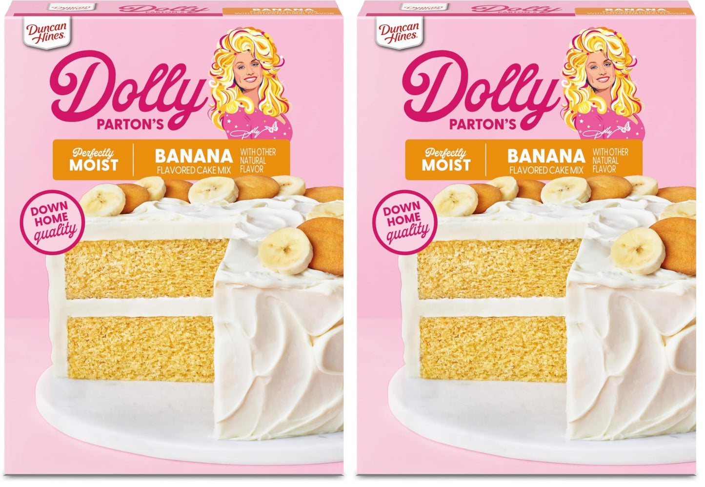 Duncan Hines Dolly Partons Favorite Banana Flavored Cake Mix, 15.25 oz. (Pack of 2)