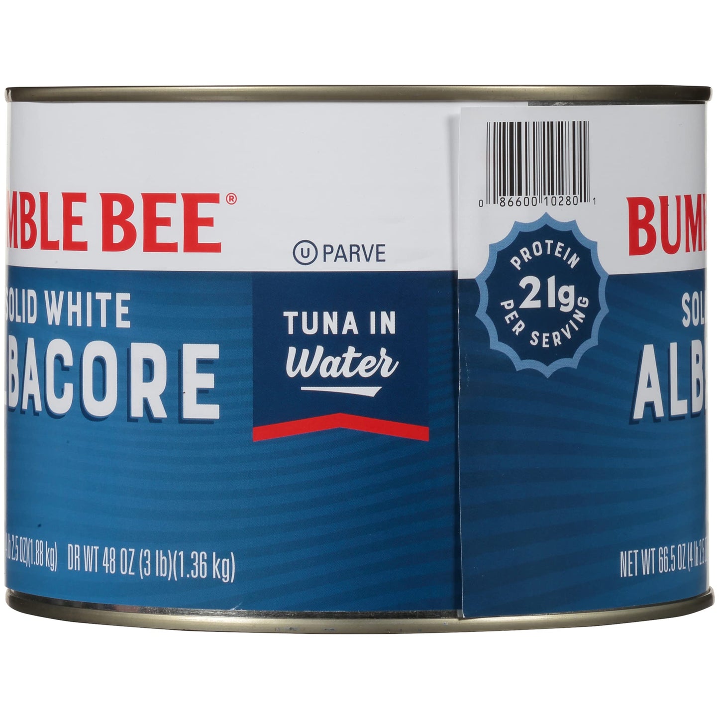 Bumble Bee Solid White Albacore Tuna in Water, 66.5 oz - High Protein, Omega-3s, Non-GMO, Gluten Free, Kosher