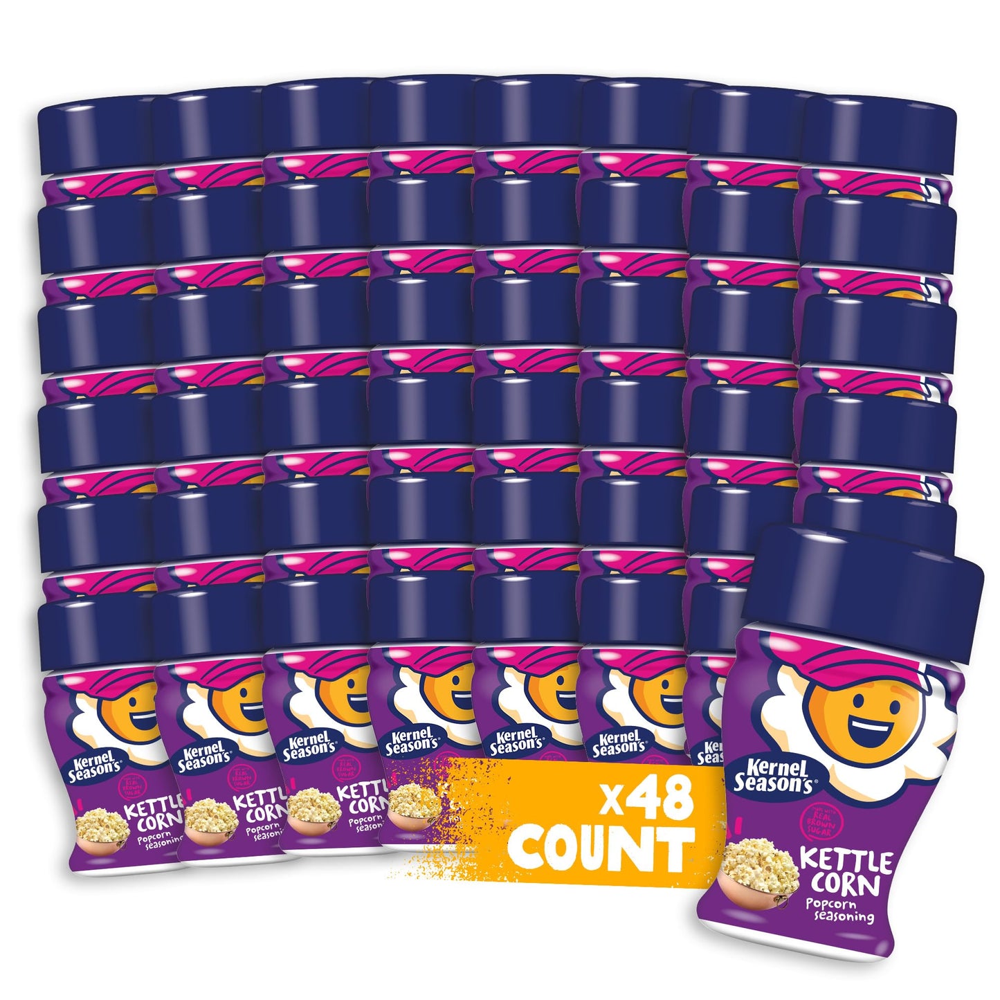 Kernel Seasons Popcorn Seasoning Mini Jar, Kettle Corn, 0.9 Oz (Pack of 48)