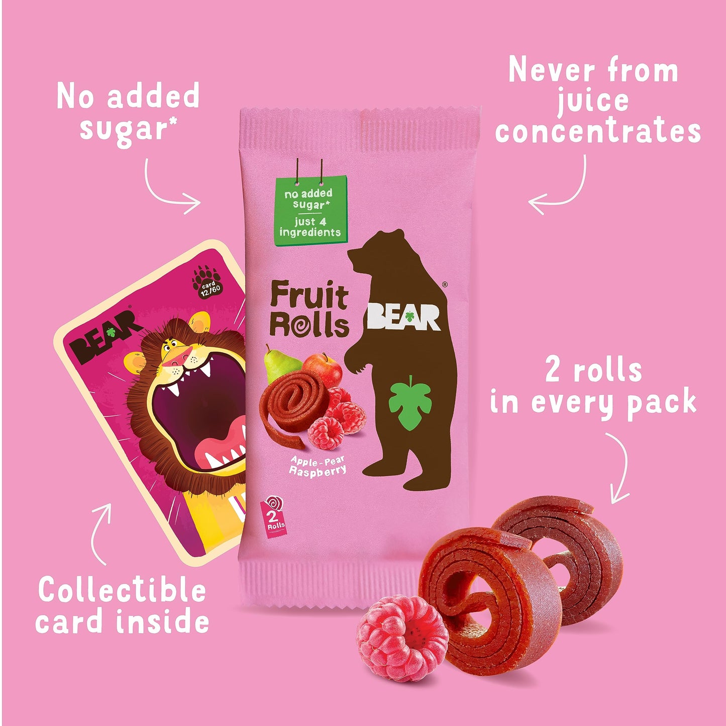Bear Yoyo Fruit Roll Raspberry Multipack, 3.5 Oz