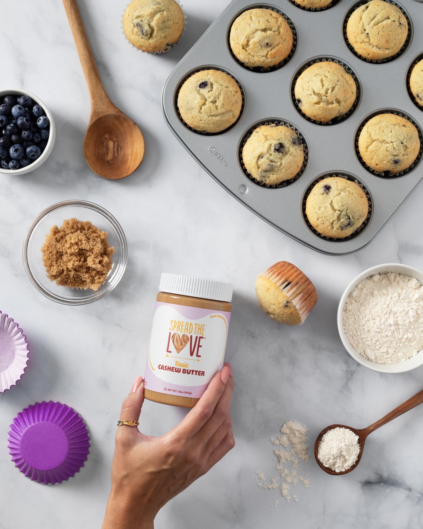 Spread The Love Basic Cashew Butter - All-Natural, Vegan, Gluten-Free, No Added Sugar, No Added Salt, Healthy Snack, Keto, No Gmos - 16 Oz.