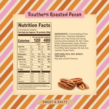 Southern Roasted Pecan Pretzels - 4 Oz Gourmet Snack, Crunchy Bite-Sized With Rich Butter Toffee Coating - A Taste Of Texas In E