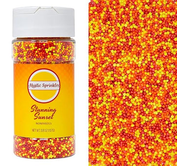 Mystic Sprinkles Nonpareil Sprinkle Mixes (Stunning Sunset Nonpareils Mix 3.8Oz)