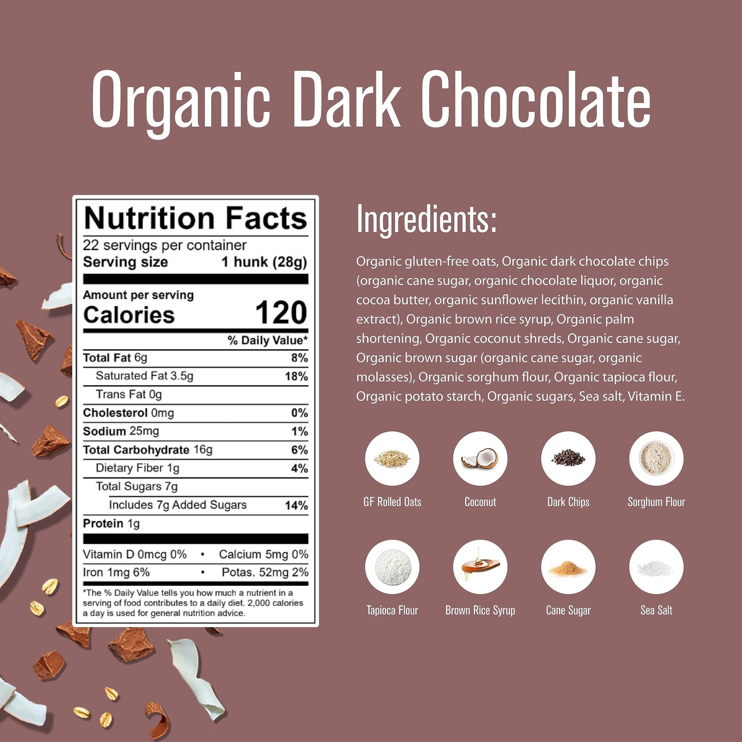 Heavenly Hunks Organic Oatmeal Dark Chocolate Chip - 22Oz Bag