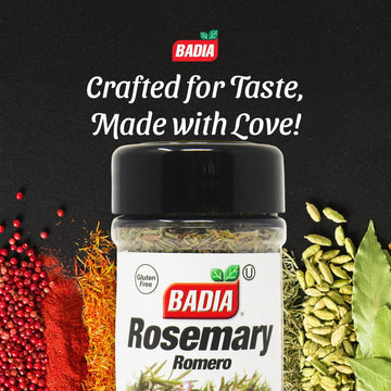 Badia Rosemary, 1 Oz - Aromatic Whole Dried Rosemary Leaves - Perfect For Roasts, Poultry, Soups, Sauces, And Mediterranean Dish