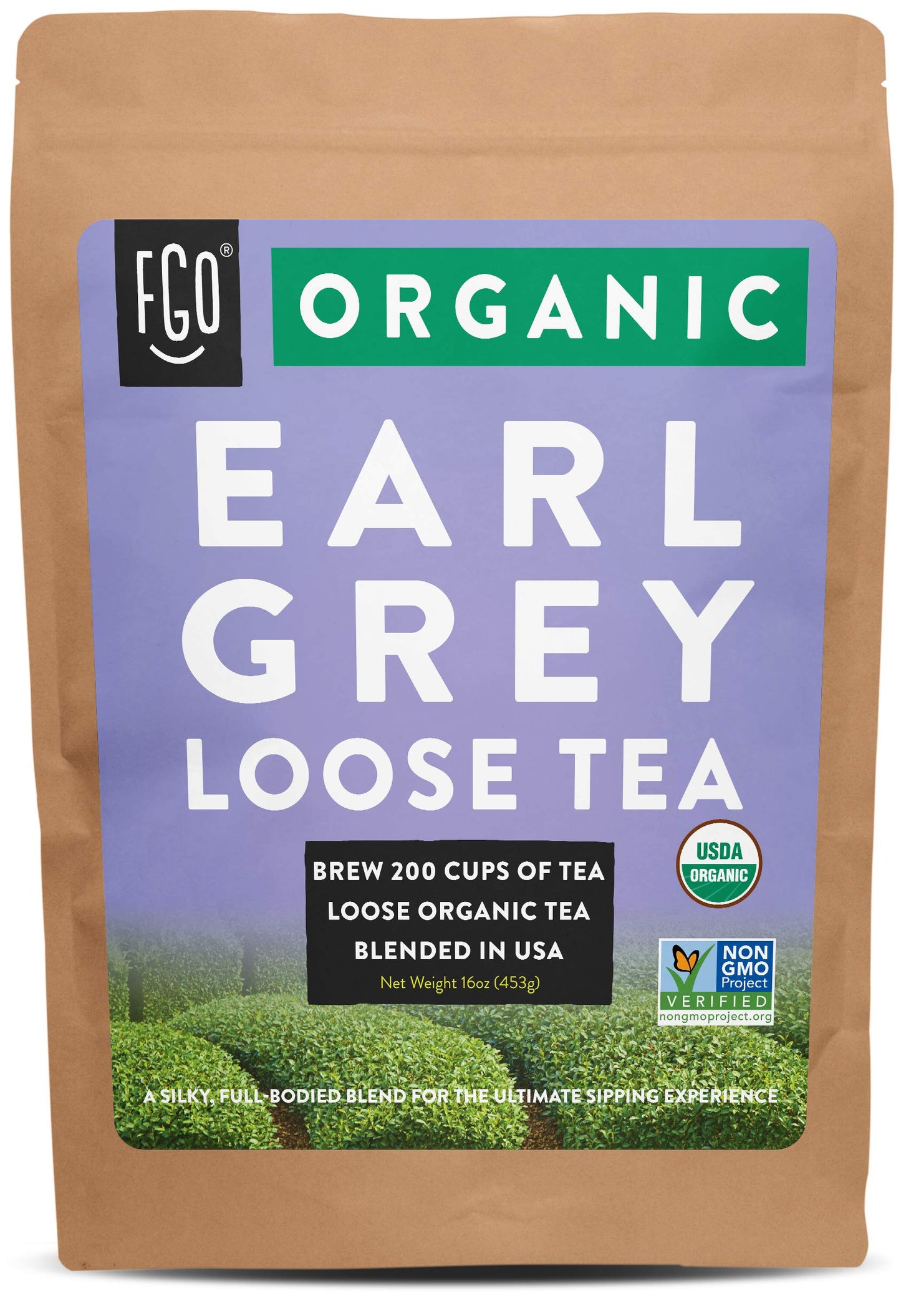 Fgo Organic Earl Grey Loose Leaf Tea, Resealable Kraft Bag, 16Oz, Packaging May Vary (Pack Of 1)