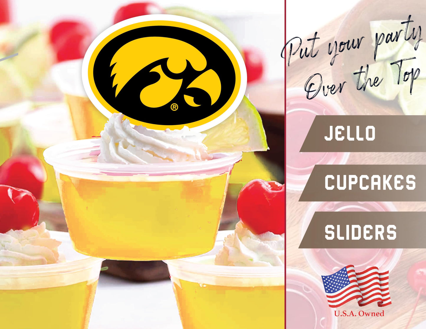 Iowa Hawkeyes Cupcake Toppers (24 Pcs) University Of Iowa Party Supplies For Football, Birthday Gift, Graduation Party Decoratio