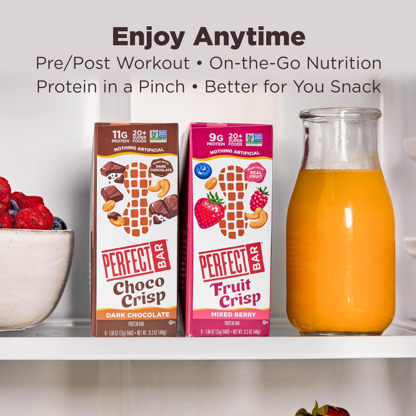 Perfect Bar Choco Crisp, Dark Chocolate Nut Butter Protein Bar, Protein Snack, Gluten Free, Soy Free, Non Gmo, No Sugar Alcohols