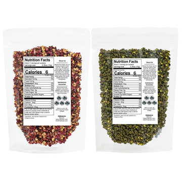 Natruen Szechuan Red & Green Peppercorns Variety Pack, 4 Oz Each, Whole, Pack of 2