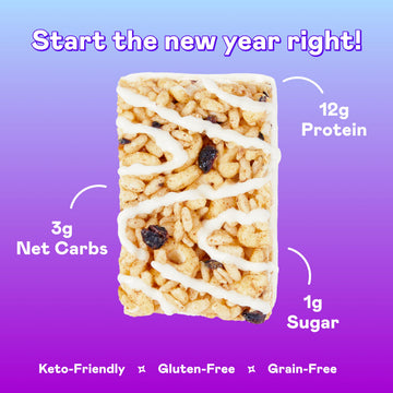Magic Spoon - High Protein, Low Carb, Keto Friendly, Low Sugar, Gluten Free, Crispy Protein Bar Cereal Bar, On-The-Go Healthy Snack (Blueberry Muffin, 16 Bars)