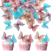 48PCS Edible Butterfly Cupcake Toppers - Edible Wafer Paper Butterfly Cake Decorations for Baby Shower, Birthday, Wedding Partie