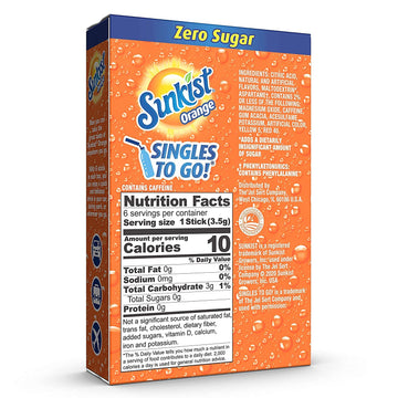 SINGLES TO GO! Orange Drink Mix, 6 Boxes with 6 Packets Each, 36 Total Servings, 4.44 Ounce Pack