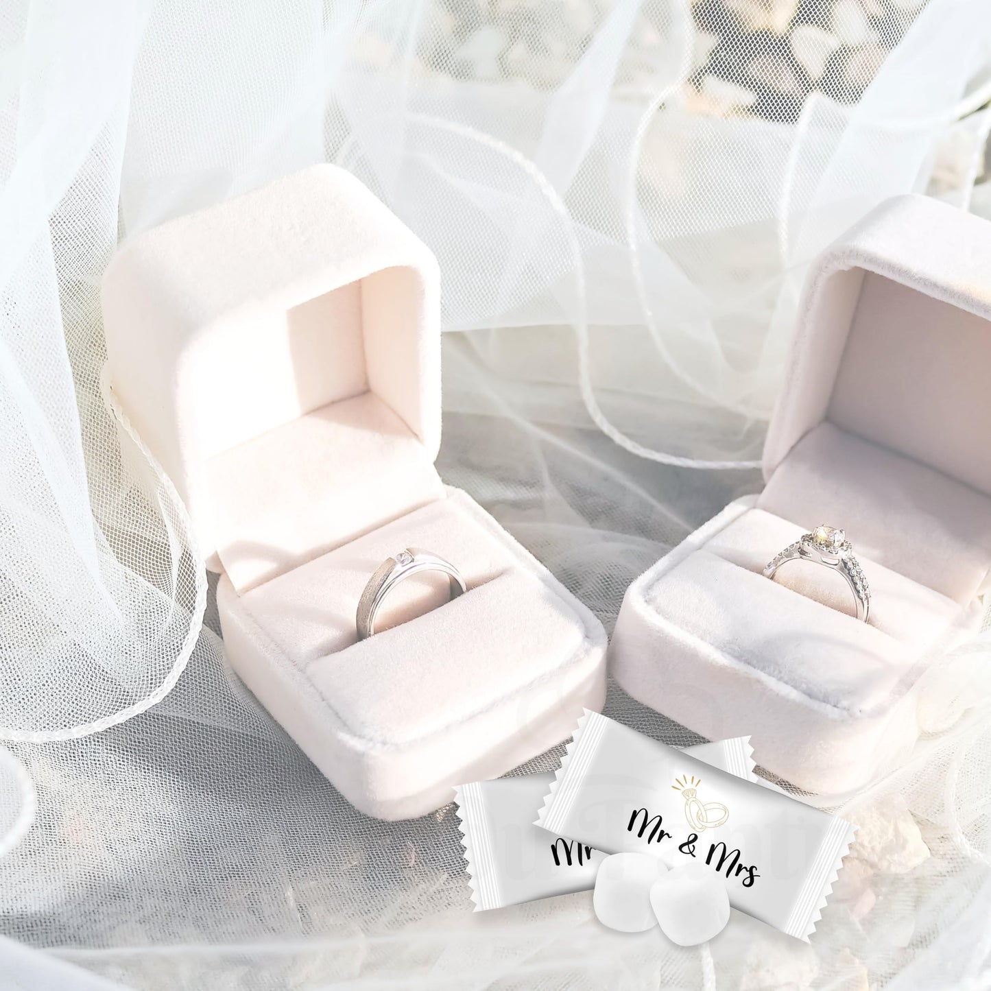 Kidu Pantry Mr. And Mrs. Buttermints - Individually Wrapped Wedding Mints - 13 Oz Resealable Bag (Approx. 125 Buttermints) - Wed