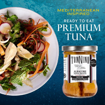 Tonnino Tuna Fish Albacore - Olive Oil In Truffle - Pack Of 6 - Alternative To Salmon - Protein Snacks - Ready To Eat Meals