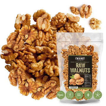 Premium Raw Walnut Halves & Pieces 16oz (1 lb) - 100% Natural, No-PPO, Non-GMO, Batch-Tested Gluten & Peanut Free, Kosher, Small