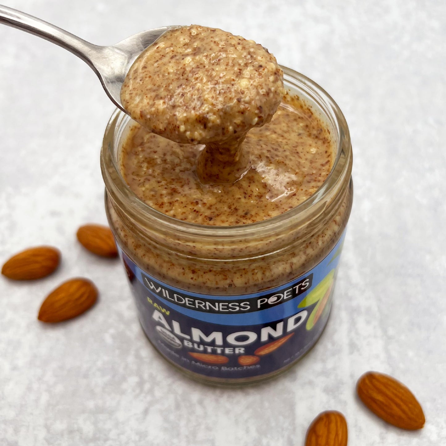 Wilderness Poets Organic Almond Butter - Raw, Unsweetened, Salt-Free, Vegan - 17 Pound (2 Gallon)